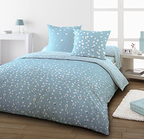 Santens sc00286400 Lavinia Bettwäsche Flanell 240 x 220 cm + 2 Kopfkissenbezüge 65 x 65 cm Baumwolle Wasser