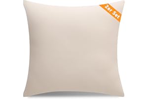 TOCOMOA Poszewka na poduszkę 40 x 40 cm, 2 sztuki w zestawie, beżowa poszewka na poduszkę z pranej mikrofibry, poszewka na poduszkę 40 x 40 cm, z zamkiem błyskawicznym, super miękka i hipoalergiczna