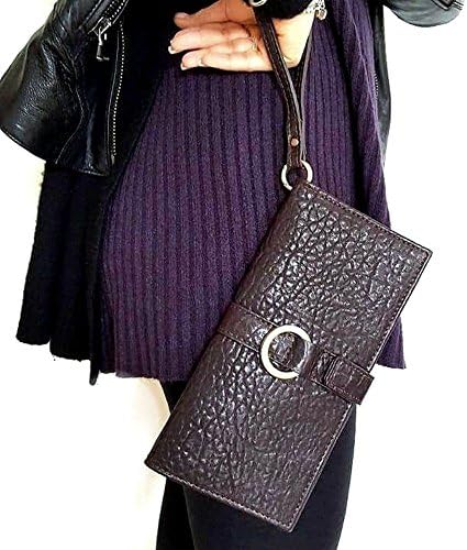 Ganza Roma Leather wallets for women soft large burgundy Adele Handmade