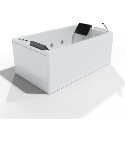 Baignoire Balnéo Whirlpool 140x140 Cm - LED, 12 Jets - Neuve - Blanc - Supply24