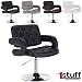 Produktbild Designer Drehstuhl DALLAS von 1stuff - 50cm Sitzbreite! - höhenverstellbar und drehbar - 130kg belastbar - Friseurstuhl, Schminkstuhl Loungesessel, Clubsessel, Barstuhl, Drehsessel (schwarz)