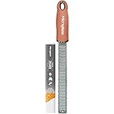 Microplane Narenciye, parmesan, zencefil, &ccedil;ikolata ve hindistan cevizi i&ccedil;in tar&ccedil;ınlı portakal renginde Zester mutfak rendesi,