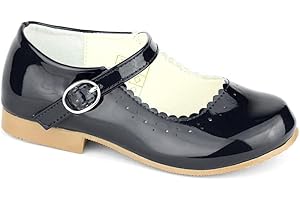 SEVVA Girls Spanish Style Mary Jane Shoes Shiny Patent