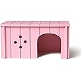WOODENCLAVE Engineered Wood Full Detachable Hamster Hideout House for Small Pets Habitats Cages for Mice Gerbils Mouse - Pink
