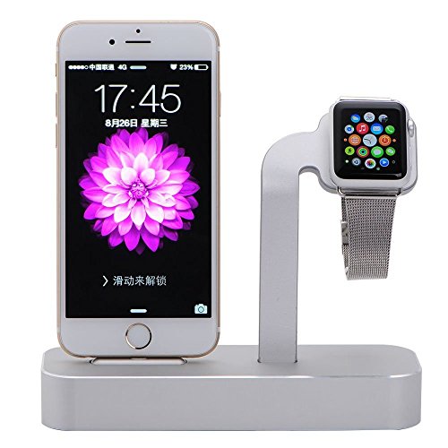 Preisvergleich Produktbild NIUTOP Apple Watch Stand, 2 in 1 Premium Aluminium Ladestation