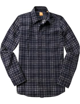 BOSS Orange Herren Hemd Baumwolle & Mix Oberhemd Kariert, Größe: S, Farbe: Blau