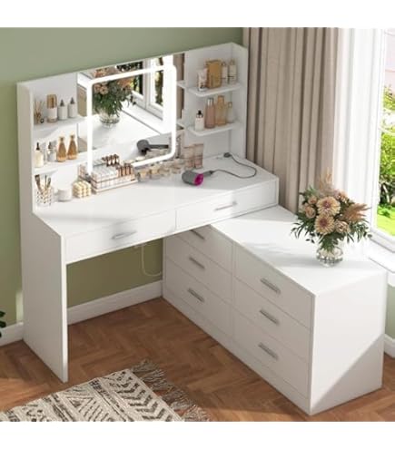 Kaptafel Vanity Desk Set met LED-verlichte Kaptafel Vanity Desk Set met LED-verlichte
