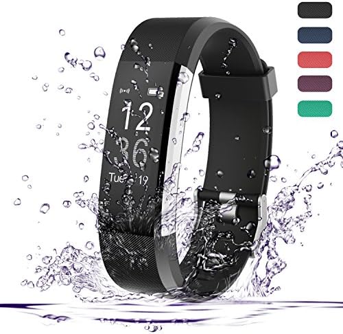 Heart Rate Monitor Watch,Amytech IP67 Waterproof Fitness Tracker With Heart Rate Monitor Auto-Sleep Monitor 15 Training Modes Fitness Tracker 0.96 Inches OLED Display Pedometer Activity Tracker (Black)