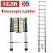 Produktbild Teleskopleiter aus Aluminium ausziehbar faltbar 12,5 ft 3,8 m 150 kg Kapazität platzsparend Tragbare Mehrzweck-13 Stufen Climb für Loft Home Office DIY Builder