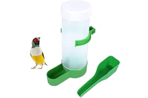 QX-Pet Supplies 1Pc Automatic Bird Feeder Bird Waterer & Feeder Parakeet Hanging Food Dispenser Bird Cage Accessories for Parrots Budgie, Cockatiel, Lovebirds (150 ml / 5.1 oz)