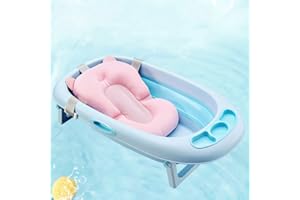 BAKERMICHE Baby Badekissen Faltbare rutschfeste Badeauflage Badesitz für Kleinkind Kinder Unterstützung Badeaufhängungsmatten Baby Bath Net Non-Slip Badematten Neugeborenes Badekissen Adjustable Bath Shower Mat