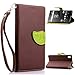 Produktbild Sony Xperia Z5 Premium Lederoptik PU Leder Hülle (Frei 2 in 1 Ball Touch Pen) CaseHome Nature Blatt Etui Magnetverschluss Stil PU-Leder Brieftasche [Standfunktion] Deckel Klapptasche Schale Flip Foliant Schützende Haut Hüllen Mit Wallet Kartenfach Magnetverschluss Standfunktion Handytasche Taljereep Lanyard Strap Tragen Folio Tasche Schutzhülle(Braun Color)