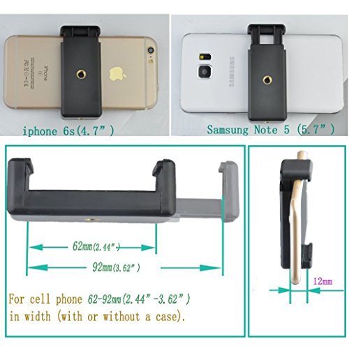 Gosky universale smartphone treppiedi adattatori, staffa di supporto per treppiedi, mobile phone selfie stick supporto a clip, adattatore di montaggio per monopiede, treppiede per iPhone 6s 6Â 5s 5Â Samsung Galaxy