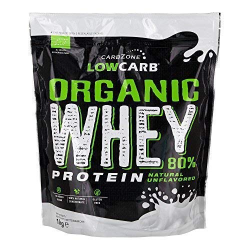 CarbZone Grass Fed Concentrate Unflavored Organic Whey Protein Powder 1 KG