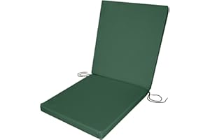 Roseley Water Resistant Low Back Chair Pad Outdoor Garden Patio Seat High-Density Foam With Removable Washable Cover Seating Cushion (Dark Green)