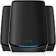 Netgear Orbi Whole Home Tri-Band Mesh WiFi 6 System RBK863SB Router with 3 Satellites upto 8,000 sq.ft AX6000 upto 6Gbps, 10Gig Port,1-year NETGEAR Armor -Black