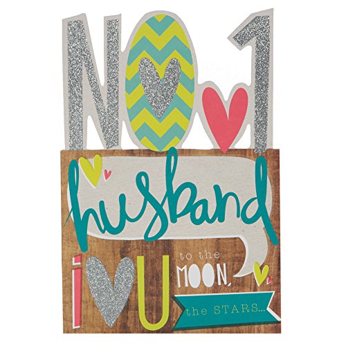 Hallmark Jubiläumskarte für Ehemann "Love You To The Moon" – mittlere Größe