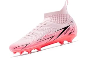 WEJIESS Scarpe da Calcio Uomo High Top Spikes,Tacchetti Teenager Training Scarpe da Calcetto, Design Aerodinamico, Suola in Tacchetti per Campo Verde, Colori Vivaci