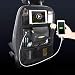 Produktbild IACON Auto Rücksitz Organizer mit USB-Schnittstelle für Baby PU Leder iPad Mini Halter, Rückenlehnenschutz Auto Organizer, Aufbewahrungstasche Trittmatte Reise (Schwarz) (leder)