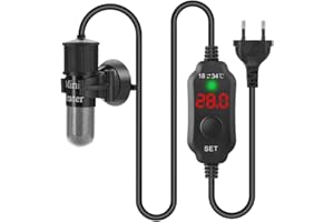 MiOYOOW Ogrzewanie akwariowe 10 W/20 W/30 W, regulowany grzejnik do akwarium z cyfrowym wyświetlaczem do małych basenów żółwi poniżej 8 l
