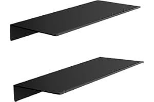 ‎HNVNER HNVNER Wandregal Metall Schwarz mi 2er-Set, Länge 30CM Wand Regal für Badezimmer, Schweberegal Display-Regale für Wand Dekorative für Wohnzimmer, Schlafzimmer, Flur, Büro, Duschregal