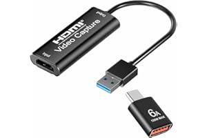 Combrite Video Capture Card HDMI To USB, Broadcast live and record via DSLR, camcorder, phone or action cam in 1080p 30 fps, compact HDMI capture device