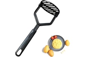 MKEMKA Nylon-Kartoffelstampfer, schwarzer Nylon-Stampfer mit rutschfestem Griff, Kartoffelstampfer, Küchenwerkzeug, Lebensmittelzerkleinerer für Kartoffelbrei, Gemüse, Obst