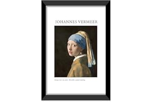 LABORATORIO 102 Quadro Johannes Vermeer Ragazza Con L’Orecchino Di Perla (20x30 cm) Arte Contemporanea - Stampa Fotografica da Parete con Cornice inclusa - Poster Moderno Pronto da Appendere