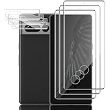 Tzstz 3+3 stycken skyddande härdat glas, för Google Pixel 7 Pro skärmskydd, 9H hårdhet, anti-repor
