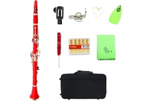 ‎BNINETEENTEAM Bnineteenteam Bakelit-Rohrklarinette bB 17 Tasten Klarinette mit vernickeltem Tastensatz