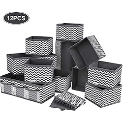 DIMJ Boite Rangement, 12pcs boites de Rangement de Non-tissé Haute Qualite,Rangement tiroir Pliable et Respirant,Organisateur tiroir Ideal pour Soutiens-Gorge, Chaussettes, sous-vêtements, Cravates