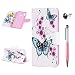 Produktbild Huawei P Smart+ Handyhülle Huawei P Smart Plus Hülle Case Muster Leder Tasche Flipcase Cover Silikon Schutzhülle Handytasche Skin Ständer Klapphülle Schale Bumper Magnetverschluss-Schmetterling1