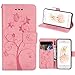 Produktbild iPhone 6 PU Leather Flip Case, iPhone6S Schwarz Wallet Hülle, iPhone 6S Leder Cover, SpiritSun PU Freizeit Style Tasche Leder Case Echt Cool 3D DIY Design Weich Bronze Linien Muster Handytasche Schutz Flip Brieftasche mit Karte Slot und Faltbar Stand Bumper Etui Schale Pour für das Original Apple iPhone 6/6S(4.7 Zoll)-Rosa Ameise