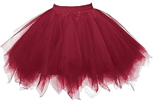 QINMMSPORTS Damen Tüllrock 50er Rock Retro Ballet Tanzrock Kurz Ballett tütü Rockabilly Petticoat Unterrock Tanzkleid Ballkleid Abendkleid Gelegenheit Zubehör Rockabilly Jahre Retro Tutu Cosplay Crinolin