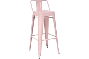 Vaukura Taburete Alto con Respaldo Oliix Brillo (Rosa)