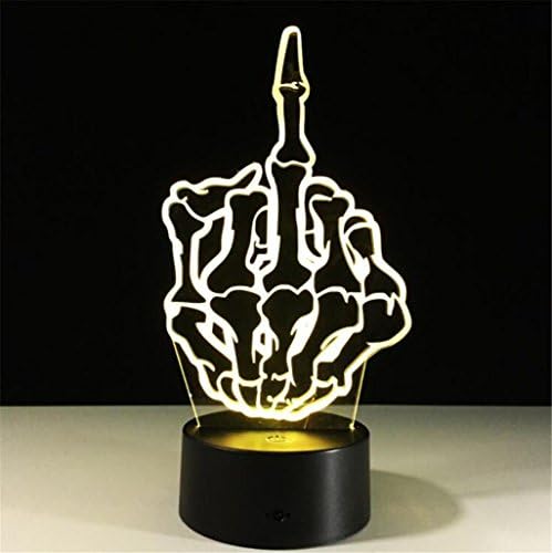 NWYJR Middle Finger 3D Night Light, Colorful Remote Touch LED Lamp, Creative Acrylic Visual Light, Interior Decorative Atmosphere Lamp