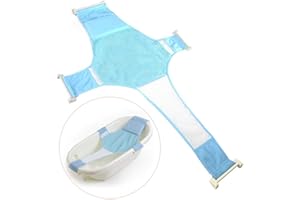 BAIJ Wsparcie dla niemowląt, siatka podtrzymująca wannę, regulowana, antypoślizgowa siatka, wygodne siedzisko do kąpieli dla noworodka i do kąpieli niemowląt w wieku 0-8 miesięcy, niebieskie