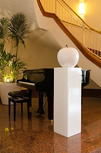 Podest Säule Blumensäule Dekosäule Blumenständer aus Fiberglas 100 cm hoch, Weiß Hochglanz