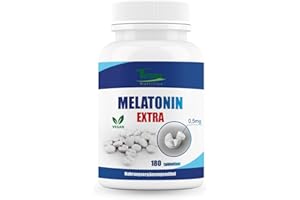 ‎FUTURES NUTRITION FUTURES NUTRITION Melatonin Extra Nahrungsergänzungsmittel - 180 hochdosiert Schlaftabletten - Nur 1/4 Tablette pro Tag: Melatonin 0,5mg - Ohne Zusatzstoffe und Vegan Schlafmittel - Laborgeprüft