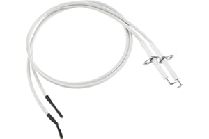 gohantee Igniter Ceramic Electrode, 2PCS Ceramic Igniter Electrode Replacement Parts, 27.5 inch Ignition Wire & Ceramic Spark Plug Ignition Electrode for BBQ Grill Burner Heater Fireplace