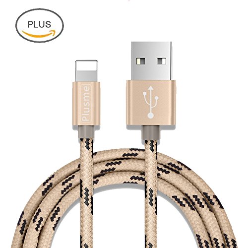 Lightning Kabel, Smart Core Nylon geflochten verwicklungsfreies schnellste Ladegerät Daten Kabel mit Gold Metall Stecker für iOS iPhone 7/6/6S/5/5S