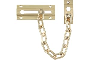 TIMCO Serratura di sicurezza per catena porta – che consente un angolo di apertura ridotto della porta, per la vostra sicurezza aggiunta, elettro ottone, 85 mm