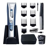 HATTEKER Professional Hair Clipper Hair Trimmer Cordless Clippers Beard Trimmer for Men Haircut Kit USB Rechargeable Best Gift