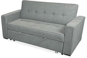 Somnia Descanso - Sofá Cama de 2 Plazas Modelo Volga, Diseño Moderno y Elegante | Práctico y Funcional, con Reposabrazos, Gris