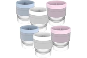 GALER 6 Pack Ice Ball Mould, Silicone Ice Sphere Maker for Whisky, Cocktails & Soft Drinks, 2.4 Inch Round Large Ice Cube Trays, Leakproof & Stackable Design for Freezer Space Saving