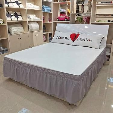 Gonna Da Letto In Pizzo, Gonna Da Letto Semplice In Pizzo Elastico Alla Moda, Gonna Da Letto Regolabile In Vita Elastica, Pizzo Jacquard, Mantovana Giroletto. (Beige B,200 * 220+38cm