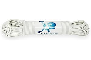 LAUNDRYSPECIALIST Linka do prania 50 metrów ze stalowym rdzeniem - Made in Holandia - odporna na warunki atmosferyczne i bardzo długa - antypoślizgowa linka do bielizny do domu i na kemping - bardzo mocna