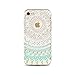 Produktbild KSHOP Schutzhülle iphone 6/iphone 6s 4.7" Hülle Schale Etui TPU Silikon Transparent Hardcase,3D Kreative Hülle Case Dynamisch Treibsand Flüssige Fließend Sparkle Klar Hart Plastik Tasche Kristall Handytasche Rückseite - Mandala Design Blau