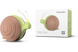 Cheerble Interactive Cat Toy, Wicked Snail, 2 Speed Modes with LED lights Rechargeable, Electric Toy for Cats, Automatic Moving Cat Toy, Fun Gifts for Kittens Indoor Cats, Brown