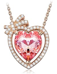 NINASUN "Enamorado" 925 Plata Rosa Fabricados con Cristales SWAROVSKI® Oro de Rose Plateado Colgante Collar Mujer